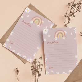 Boho Rainbow Daisy Time Capsule Note Message Card Tack Kort