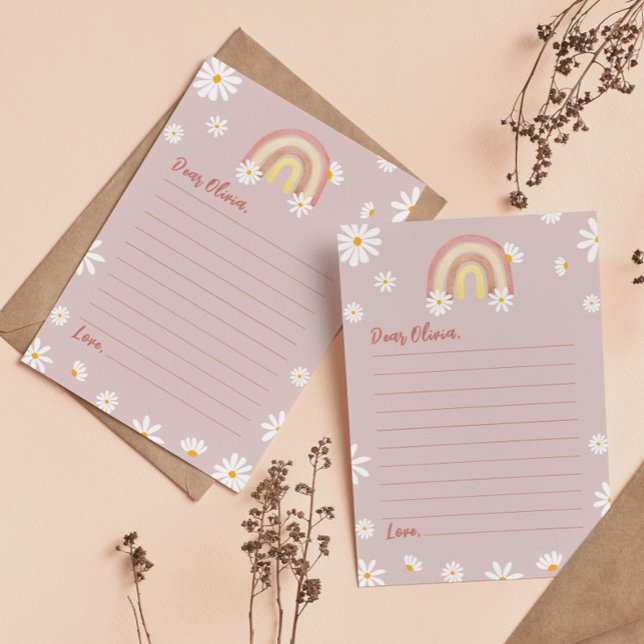 Boho Rainbow Daisy Time Capsule Note Message Card Tack Kort (Skapare uppladdad)