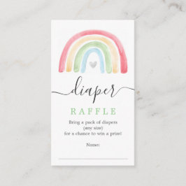 Boho Rainbow Diaper Raffle Baby Shower Card Tilläggskort