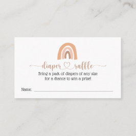 Boho Rainbow Diaper Raffle Baby Shower Card Visitkort