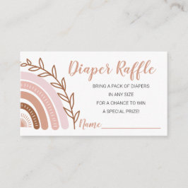 Boho Rainbow Diaper Raffle Biljett-höljeskort Tilläggskort