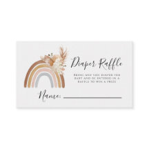 Boho Rainbow Diaper Raffle Card