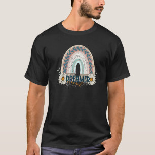 Boho Rainbow Dreamers Daisy Hippie Girl Inspiratio T Shirt
