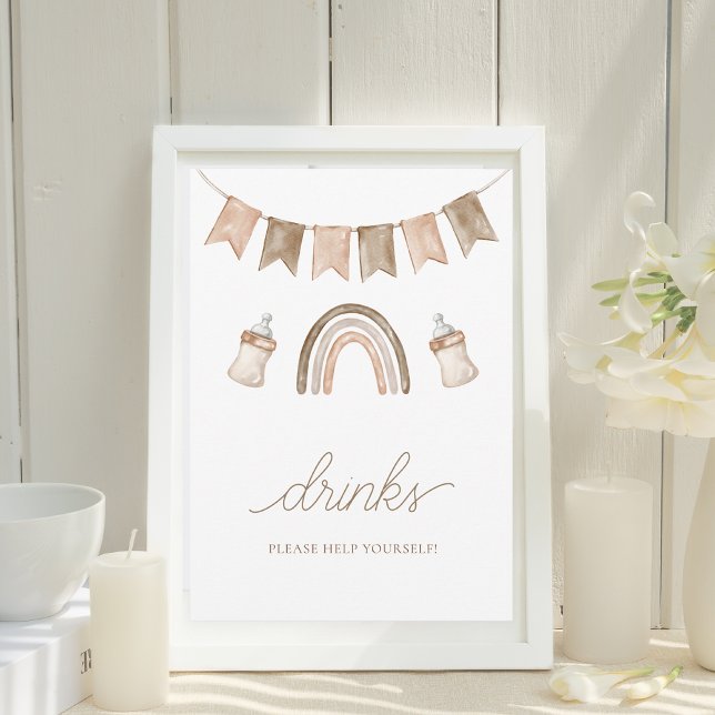 Boho Rainbow Drinks Gender Neutral Baby Shower Inbjudningar (Skapare uppladdad)