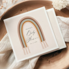 Boho Rainbow Earth Tone Baby Shower Pappersservett