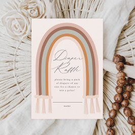 Boho Rainbow Earth Tone Baby Shower Raffle Tilläggskort