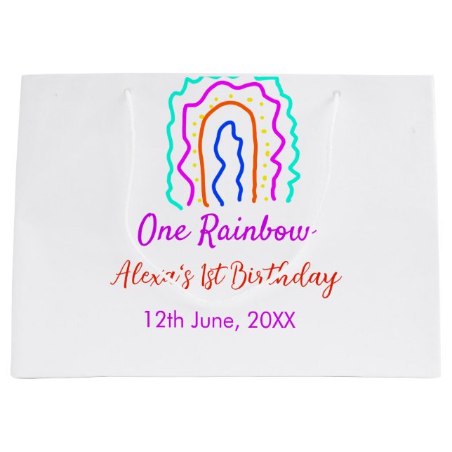 Boho Rainbow en födelsedagspungar en smart retro f (Framsidan)