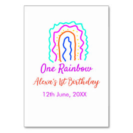 Boho Rainbow en födelsedagspungar en smart retro f Bordsnummer