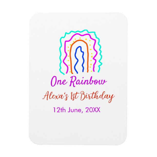 Boho Rainbow en födelsedagspungar en smart retro f Magnet (Vertikal)