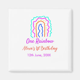 Boho Rainbow en födelsedagspungar en smart retro f Magnet