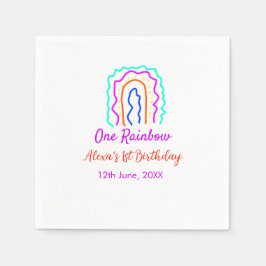 Boho Rainbow en födelsedagspungar en smart retro f Pappersservett