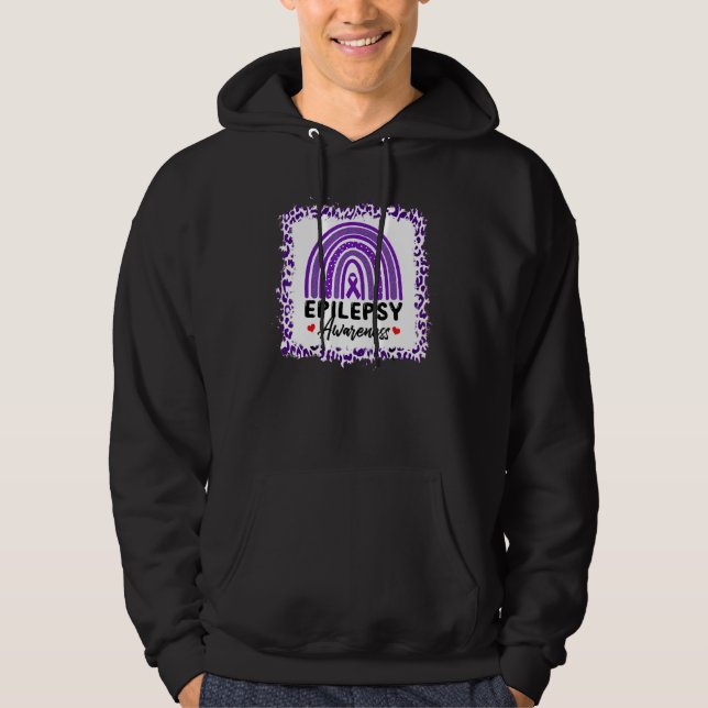 Boho Rainbow Epilepsy Awareness Day Warrior Survio Hoodie (Framsida)