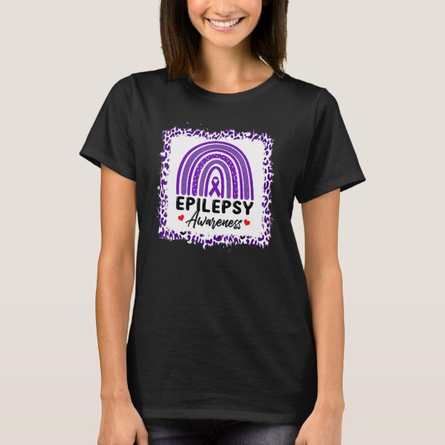 Boho Rainbow Epilepsy Awareness Day Warrior Survio T Shirt (Framsida)