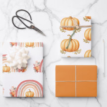 Boho Rainbow Fall Pumpkin Baby Shower