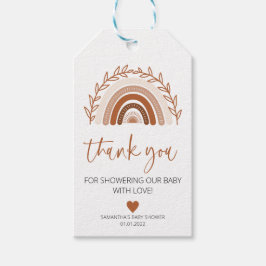 Boho Rainbow Favors Märkre, Earthy Baby Shower Mär Presentetikett