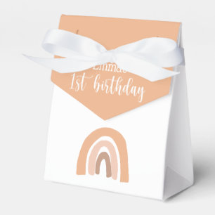 Boho Rainbow First Birthday Rosa Pastel Presentaskar