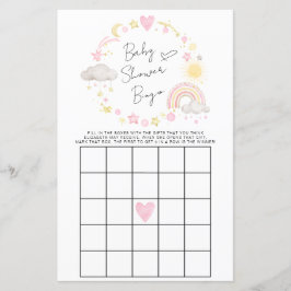 Boho Rainbow Flicka Shower Bingo Game
