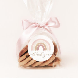 Boho Rainbow Födelsedagsfest Runt Klistermärke