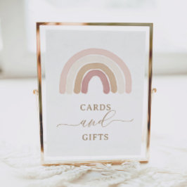 Boho Rainbow Födelsedagskort och Gifts Sign Poster