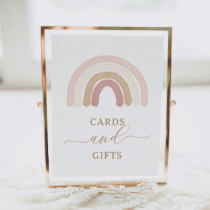 Boho Rainbow Födelsedagskort och Gifts Sign Poster