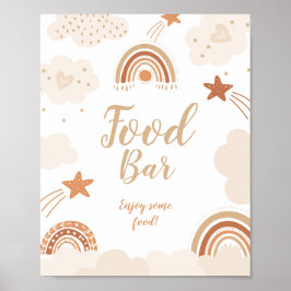 Boho Rainbow Food Pub Sign Poster