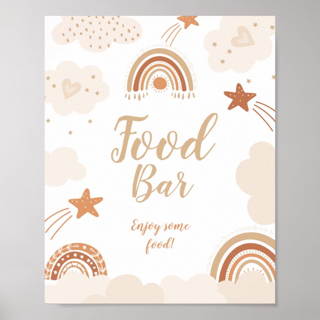 Boho Rainbow Food Pub Sign Poster (Framsidan)
