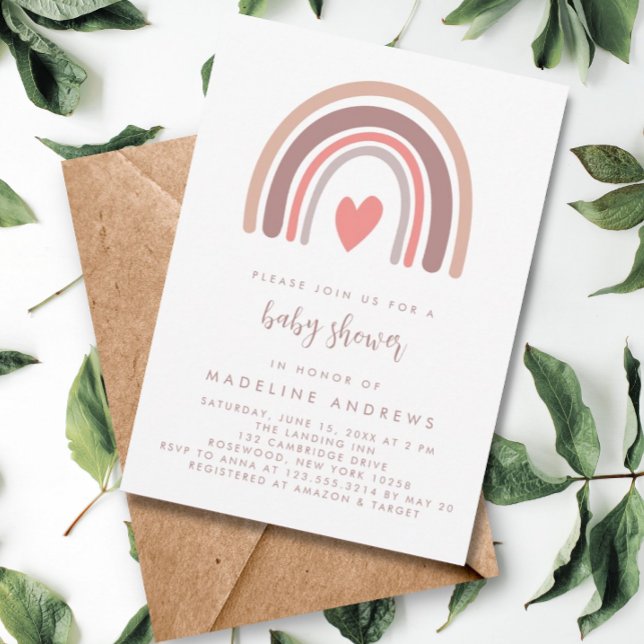 Boho Rainbow Gender Neutral Baby Shower Inbjudningar (Skapare uppladdad)