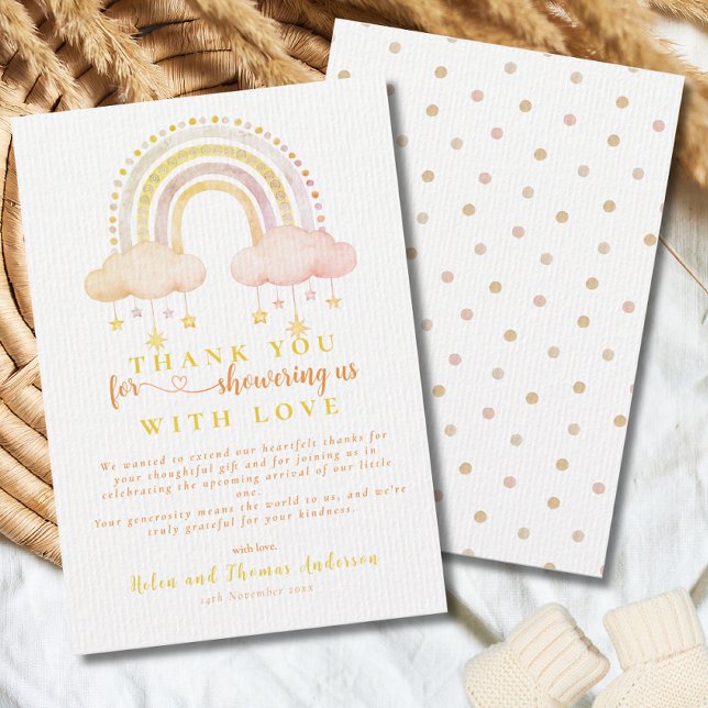 Boho Rainbow Gender Neutral Baby Shower Tack Kort (Skapare uppladdad)