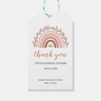 Boho Rainbow Gift Märkre, Terracotta Favor Tags Presentetikett
