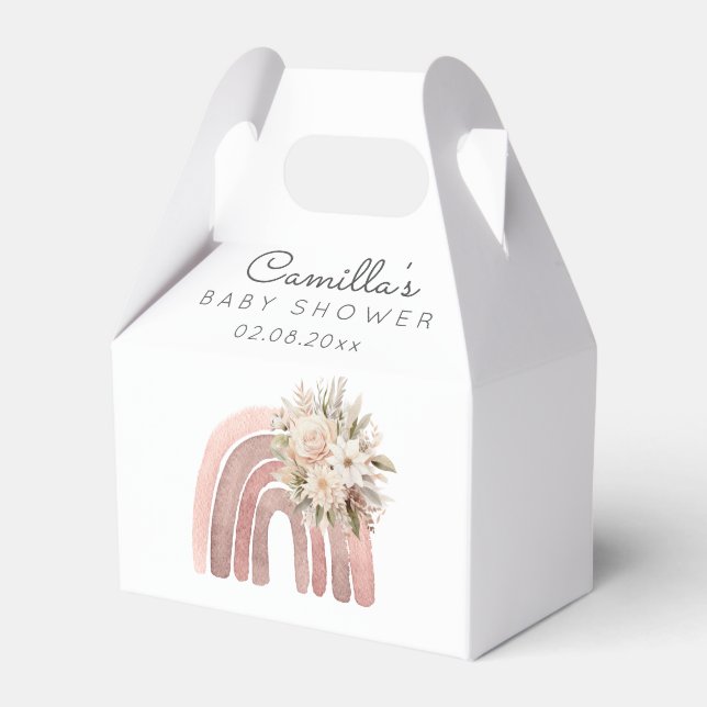 Boho Rainbow Girl Baby Shower Presentaskar (Framsidan Sidan)