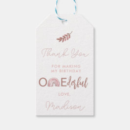 Boho Rainbow Girl Onederful Tack Gift Märkres Presentetikett