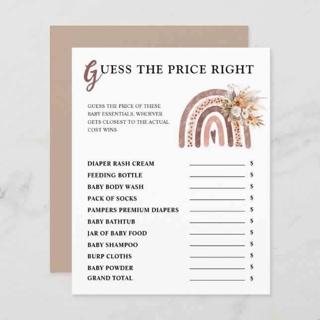 Boho Rainbow | Gissa den Prisa Högerna Babykläder (Fram/baksida)