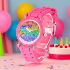 Boho Rainbow Glitter Cute Girls Unicorn Kids Armbandsur
