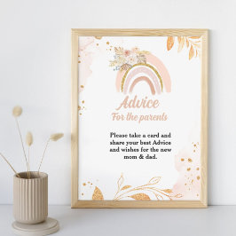 Boho Rainbow Grass babydusch Advice Partyt Poster