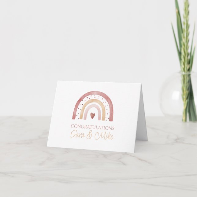 Boho Rainbow Grattiss Card Tack Kort (Framsida)