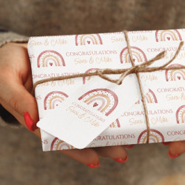 Boho Rainbow Grattiss Gift Märkre Presentetikett