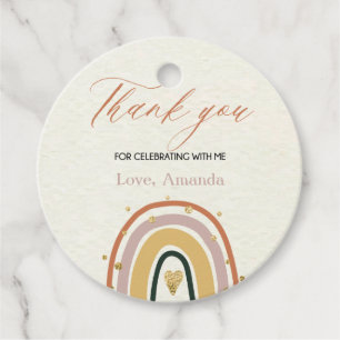 Boho Rainbow Guld Circle Tack Märkre Gåvor Etiketter