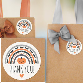 Boho Rainbow Halloween Baby Shower Tack Runt Klistermärke