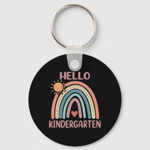 Boho Rainbow Heart för lärare Women Hej Kinder Nyckelring