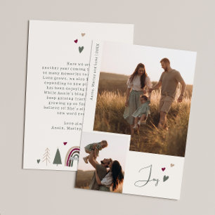 Boho Rainbow & Hearts Joy Beige 2 Photo jul Julkort