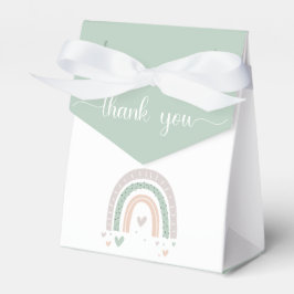 Boho Rainbow Hearts Sage Baby Shower Presentaskar