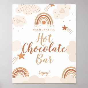Boho Rainbow Hett Chocolate Pub Sign Poster