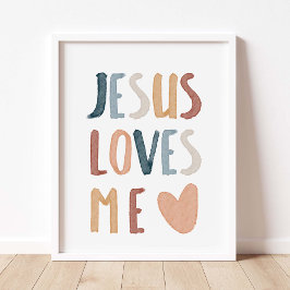 Boho rainbow Jesus kärlek me print Poster