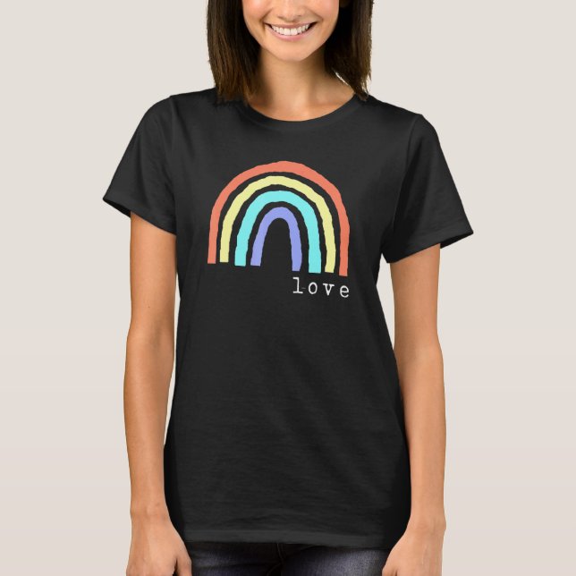 Boho Rainbow Kärlek Brev Pride Lbgtqia 1 T Shirt (Framsida)