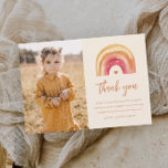Boho Rainbow Kids Photo Birthday Tack Kort<br><div class="desc">Boho Rainbow Kids Photo Birthday Tack för ditt kort med handmålade vattenfärgade regnbåge och modern design. Klicka på knappen Redigera om du vill anpassa designen med dina detaljer.</div>