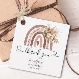 Boho Rainbow | Kön Neutral Brown Baby Shower Gåvor Etiketter