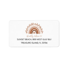 Boho Rainbow Kuvert Adress Adressetikett