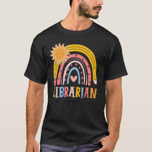 Boho Rainbow Librarian Squad First Day of School T Shirt