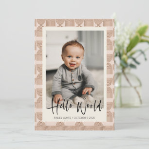 Boho Rainbow Linjer Terracotta Newborn Photo Birth Meddelande