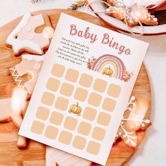 Boho Rainbow Little Pumpkin Fall Baby Shower Inbjudningar